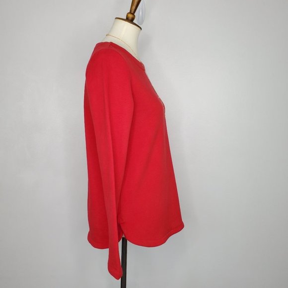 Izod Red Warm Cozy Fall Winter Casual Upgraded Sweatshirt Top Size XS - Picture 6 of 12
